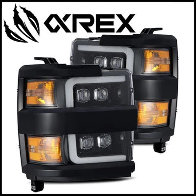 Faróis projetores AlphaRex Jet Black NOVA LED 2015-2019 Silverado 2500/3500HD - Imagem 1 de 4