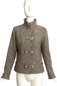 CHANEL- 2015 Wool Houndstooth Jacket, Size 6 - Picture 1 of 7