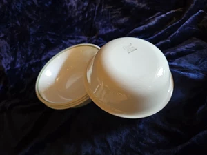 4 Corelle 6.25" Cereal Soup Bowls White w/ Dark Green Rim Trim - Imagen 1 de 4