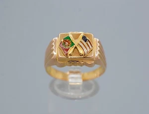 (MA4) Anillo portugués de oro amarillo portugués de 19 quilates para hombre 4,7 gramos talla 11,75 - Imagen 1 de 6