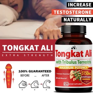 Extracto de Tongkat Vegano 120 Cápsulas Fuerte Potenciador de Testosterona Natural 5150mg - Imagen 1 de 13