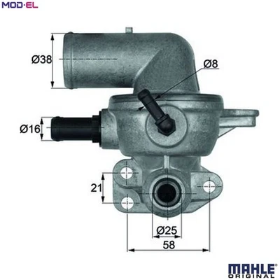 THERMOSTAT COOLANT TI 133 88D FOR CHRYSLER GRAND/VOYAGER/IV TOWN/&/COUNTRY 2.5L - Image 1 of 4