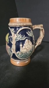 Vintage Western Germany Beer Stein Mug 6.25" Relief Bavarian Edelweiss Folk Art - Picture 1 of 7