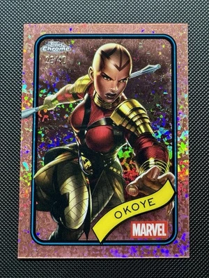 2025 TOPPS CHROME MARVEL ROSE GOLD 26/40 OKOYE #58 SP - Image 1 of 2