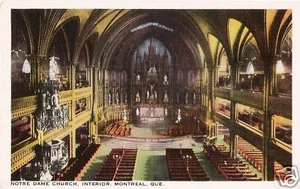 Postcard Quebec Montreal Notre Dame Church Interior - Picture 1 of 1