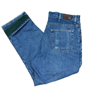 Vintage LL Bean Mens Denim Jeans 36x29 Fleece Lined Blue Classic Fit Pants - Picture 1 of 7