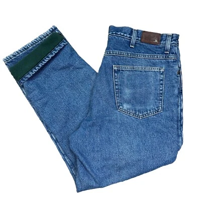Vintage LL Bean Mens Denim Jeans 36x29 Fleece Lined Blue Classic Fit Pants - Image 1 of 4