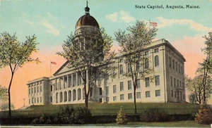 Lot of 2 State Capitol/State House August Maine Vintage PC - Picture 1 of 4