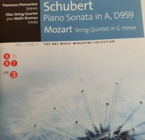 Schubert Piano Sonata in A D959 Mozart String Quintet G Minor Piemontesi BBC CD - Picture 1 of 6