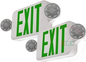LFI Lights | Grün LED Exit Sign Notlicht Combo | 2er Pack COMBOJR2-G-W-BB-2 - Bild 1 von 4