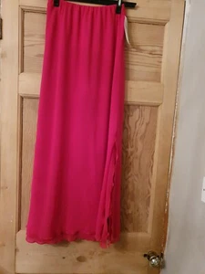 BNWT KIRSTEN KROG LONG LAYERED SKIRT PINK WITH SIDE SPLITS UK14 RRP £120 - Picture 1 of 6