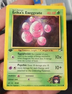 Vintage WOTC 1st Edition Erika’s Exeggcute 77/132 Gym Heroes Set Pokemon Card - Picture 1 of 11