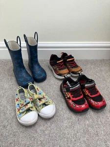 4 Pairs of Shoes and Wellies Bundle, Boys, Kid's Size 8, Good Used Condition. - Picture 1 of 22