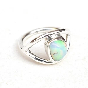 Natural Raw Opal Ring, 925 Sterling Silver Opal Ring, Ethiopian opal Ring-OPL008 - Picture 1 of 4