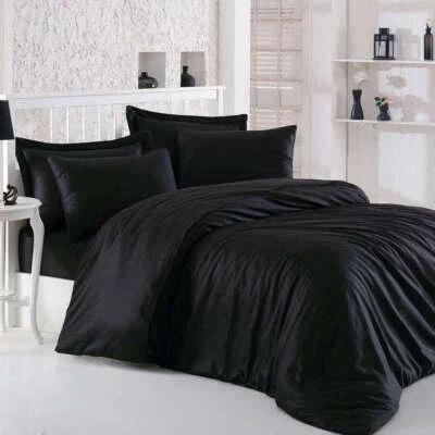 100%Egyptian Cotton Ultra Soft Premium Quality Black Solid 1000 TC Bedding Items - Image 1 of 4