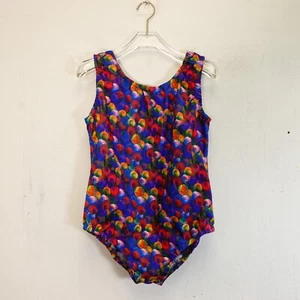 Vintage Swimsuit Womens 12  One Piece Vivid Colorful Grandma Bathing Suit Large - Picture 1 of 9