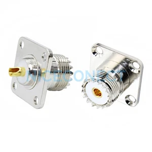 10x Connettore a saldare UHF femmina SO-239 montaggio telaio pannello supporto flangia N3 - Foto 1 di 8