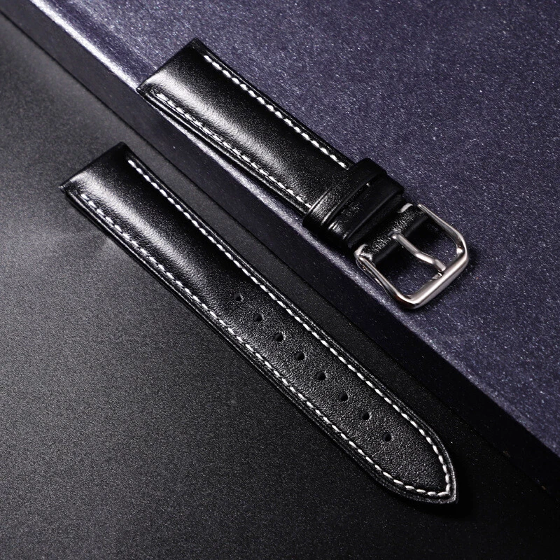 Watch Band Strap Top Layer Calf Genuine Leather Wristwatch Belt 20mm Brown