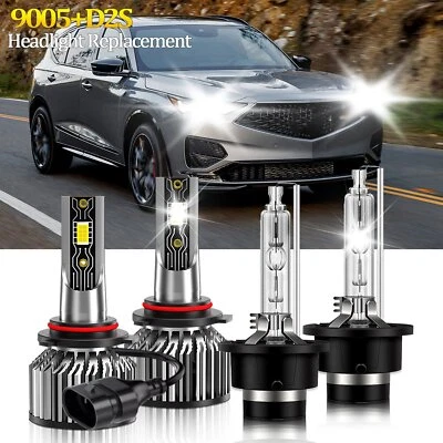 Kit combinado de bombillas de faros LED HID de haz alto y bajo 9005+D2S para Acura MDX 2007-2013 Foto 1 de 4