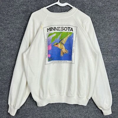 Moletom Vintage Minnesota Beija-flor Floral Vida Selvagem Gráfico Masculino Tamanho XLarge - Imagem 1 de 4