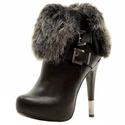 Luichiny Women's Hot Seat Black Fashion Stiletto Ankle Boot Shoes - Image 1 of 4