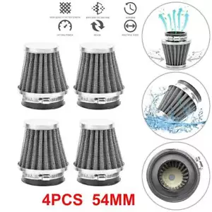 4X Motorcycle 54mm Air Intake Filter Pod Set For Yamaha Suzuki Kawasaki Honda UK - Picture 1 of 9