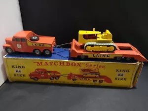P669-MATCHBOX KING SIZE K-8-A PRIME MOVER,TRAILER AND CATERPILLAR TRACTOR BOXED - Picture 1 of 14