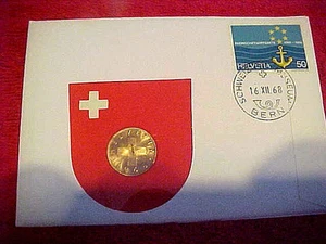 1968 #149 99 COMPANY FIRST DAY FIRST ISSUED SWITZERLAND 2 CENTIME BRONZE COIN  - Picture 1 of 3