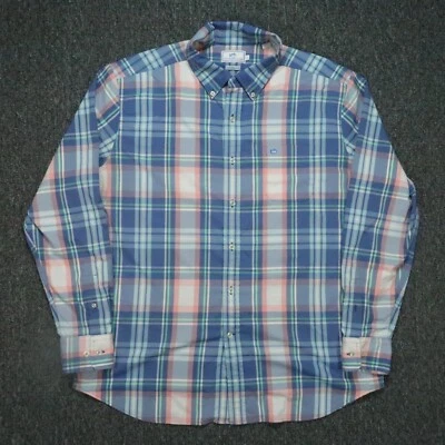 Southern Tide Shirt Mens Extra Large Blue Plaid Performance Nylon Stretch XL - Image 1 of 4
