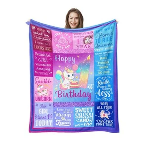 1st Birthday Blanket 50"x40" Gift for One-Year-Old Girl First Birthday - Picture 1 of 9