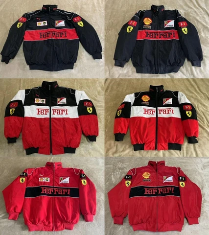 Adult F1 Vintage Racing Jacket Ebroidered Cotton Padded Ferrari Jacket Cover