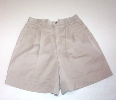 Pantalones cortos informales para mujer Hunt Club tostados plisados de sarga de algodón 14 Foto 1 de 2