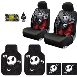 10PC Jack Skellington Car Seat Covers Heavy Duty Rubber Floor Mats for Subaru - Picture 1 of 10
