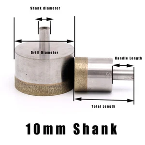 Diamond Hole Saw Drill Bit 10mm Shank for Glass Ceramic Tile Marble 4mm - 86mm - Picture 1 of 5