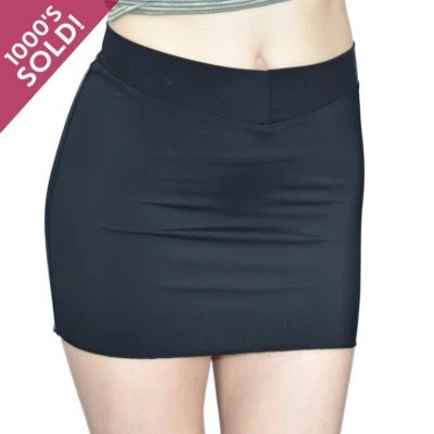 Black Mini Skirt –Stretch Comfort, Crossdresser & Transgender Friendly - Image 1 of 2