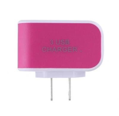 5A 3 USB PORT WALL PLUG ADAPTER LED Charger for iPhone X 8 7 6 5s Plus Universal - Image 1 of 4