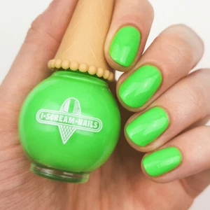 I Scream Nails Oasis - Vivid Fluro Bright Neon Green Creme Nail Polish 10ml - Picture 1 of 6