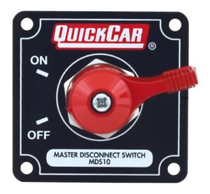 QuickCar Master Battery Power Disconnect Switch and panel BLACK Plate NHRA USMTS