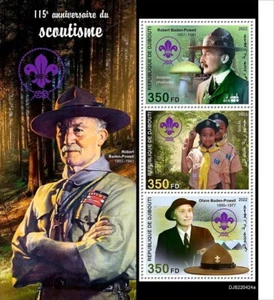 Robert Baden-Powell SCOUTING Scout/Scouts MNH 3v-Stamp Sheet #1 (2022 Djibouti) - Picture 1 of 1