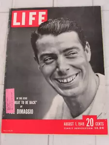 Life Magazine August 1, 1949 "Great to be Back" by Joe Dimaggio - Picture 1 of 8