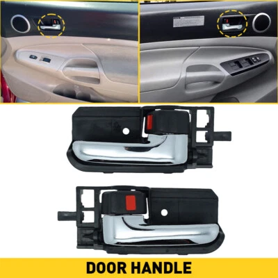 Juego de pares de manijas de puerta interiores cromadas y negras para Toyota Corolla 2003-2008 Foto 1 de 4