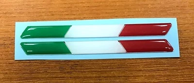 JAKEDESIGNS 2 x LARGE 145mm ITALY FLAGS - HIGH GLOSS DOMED GEL Stickers/Decals - Italian
