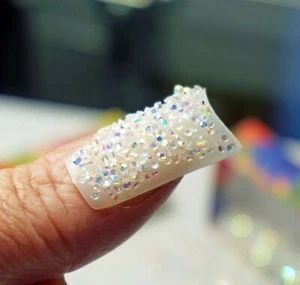 PREMIUM AB CRYSTALS AB NAIL CRYSTALS 3D NAIL ART AB Nail Rhinestones 1000 In Box - Picture 1 of 7