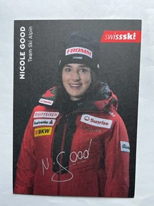 Autograph NICOLE GOOD-Ski Alpine SWITZERLAND-Gold Youth WC 2019-signed-AK - Picture 1 of 2