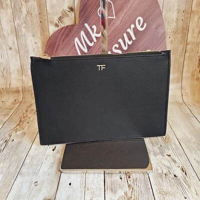 TOM FORD Bolsa Plana Cuero Sintético Negra Nueva Cremallera Superior Foto 1 de 4