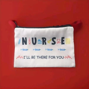 Nurse Themed Makeup Bag Zippered Lightweight Cloth ~8 1/2x6 Inches NEW! feb25 - Picture 1 of 9