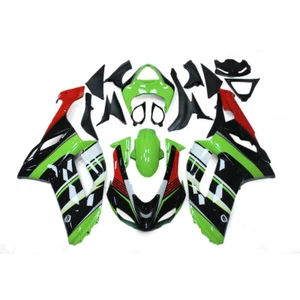 Green Black Red Fairings Kit for 2007 2008 Kawasaki ZX6R Injection Bodywork - Bild 1 von 9