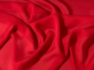 Scarlet Red - 16mm Silk Georgette Chiffon Fabric - Picture 1 of 2