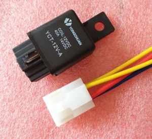 Relé de alarma SPST 12V 40A para automóvil automotriz automóvil bote bicicleta 4 pines SPST con enchufe - Imagen 1 de 1