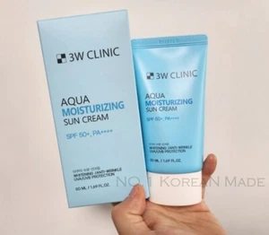 Crema solar hidratante 3W Clinic/Aqua SPF50+ PA++++ 50 ml/Sin aditivos dañinos/Corea - Imagen 1 de 9